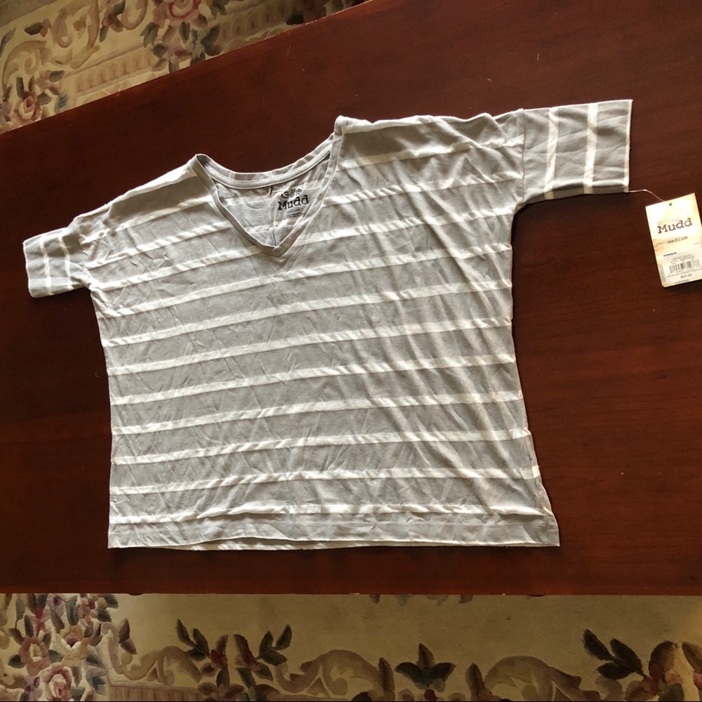 NWT Mudd Gray & White Striped Shirt